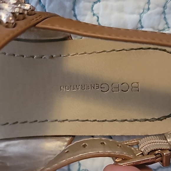 BCBG tan with rhinestone detail sandals - Picture 6 of 6